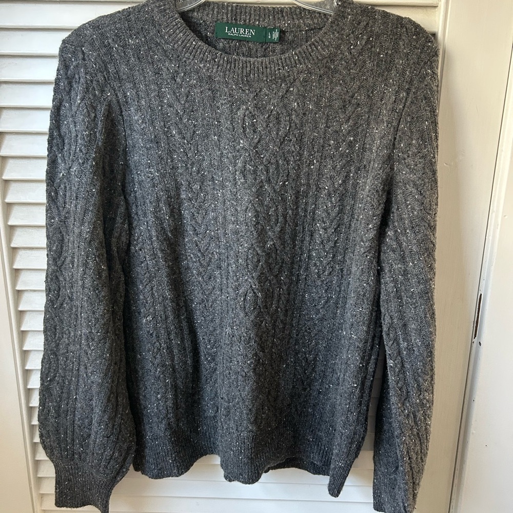 Ralph Lauren dark grey with tiny white speckles. Large. Women’s